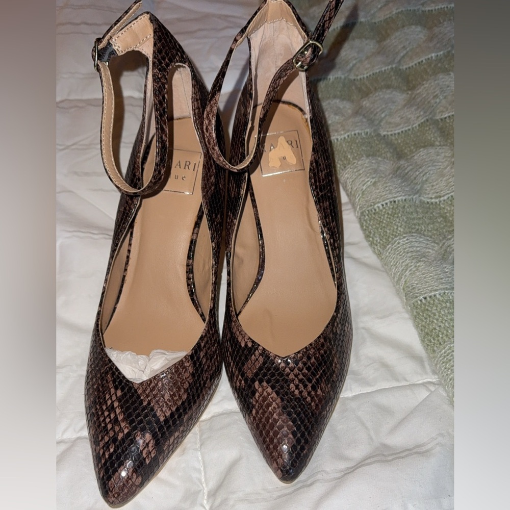 Dark Brown Snake Print Heels